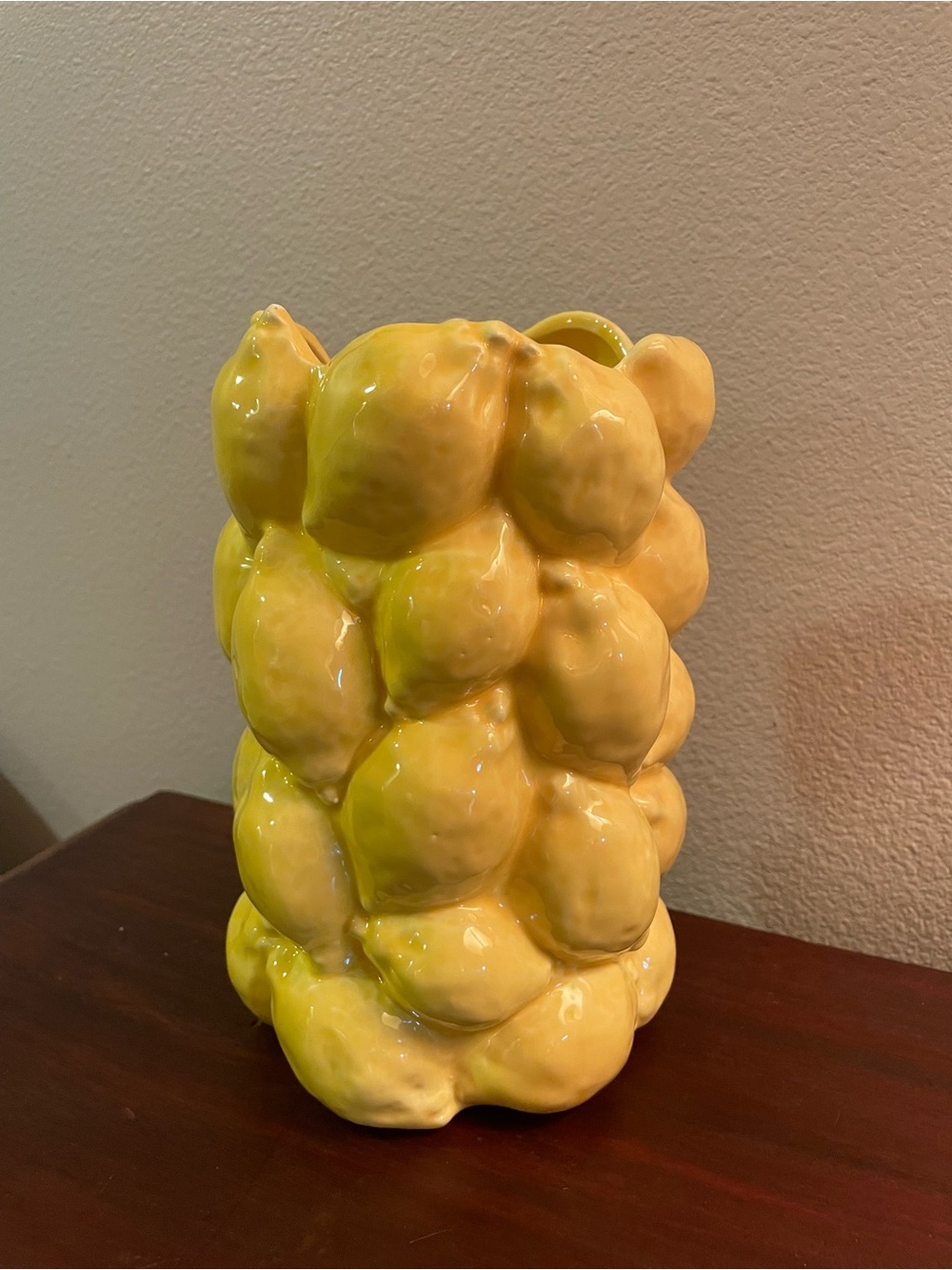 Amalfi Coast Mediterranean Chic Yellow Lemon Ceramic Cluster Statement Vase